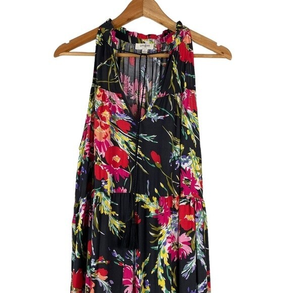Umgee Sleeveless Floral Print Tiered Maxi Dress Size Small - Picture 2 of 8